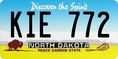 ND license plate KIE772