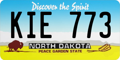 ND license plate KIE773