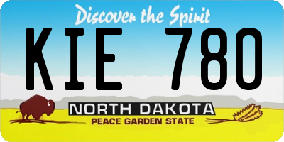 ND license plate KIE780