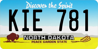 ND license plate KIE781