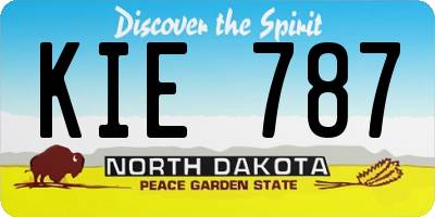 ND license plate KIE787