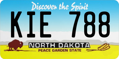 ND license plate KIE788