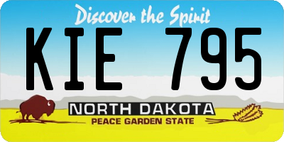 ND license plate KIE795