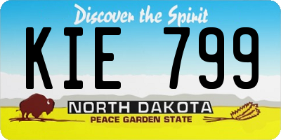 ND license plate KIE799