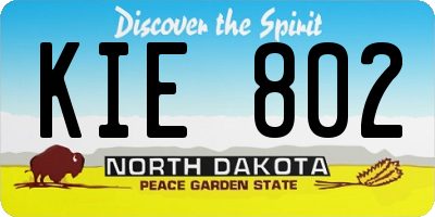 ND license plate KIE802