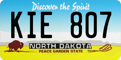 ND license plate KIE807