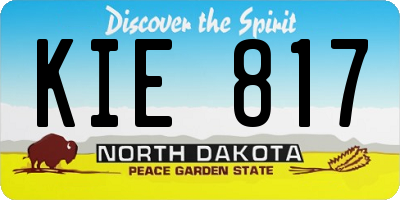 ND license plate KIE817