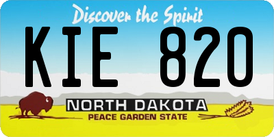 ND license plate KIE820