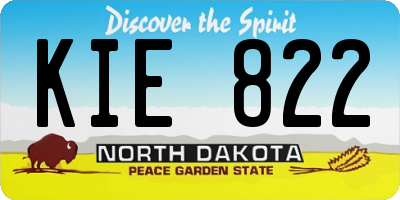 ND license plate KIE822