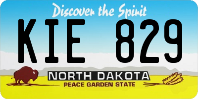 ND license plate KIE829