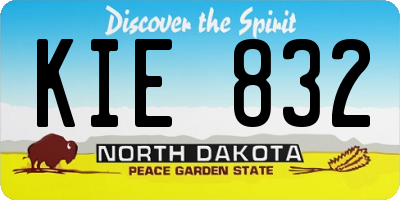 ND license plate KIE832