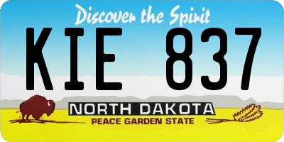 ND license plate KIE837