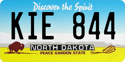 ND license plate KIE844