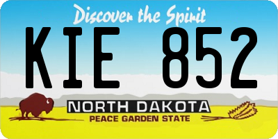 ND license plate KIE852