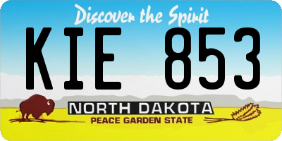 ND license plate KIE853