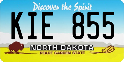 ND license plate KIE855