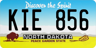 ND license plate KIE856