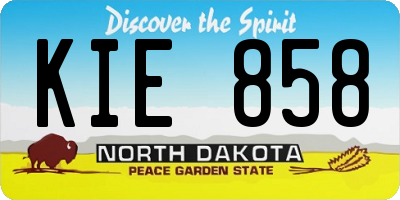 ND license plate KIE858