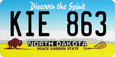 ND license plate KIE863