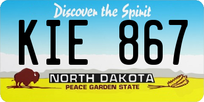 ND license plate KIE867