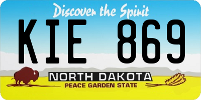 ND license plate KIE869