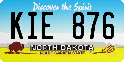 ND license plate KIE876