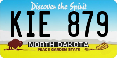 ND license plate KIE879