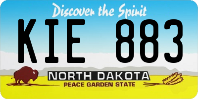 ND license plate KIE883