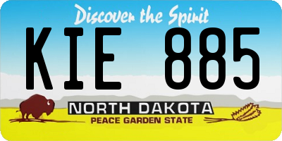 ND license plate KIE885