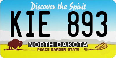 ND license plate KIE893