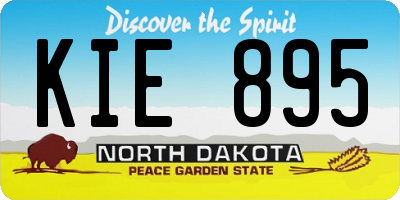 ND license plate KIE895