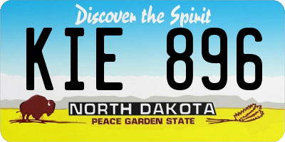 ND license plate KIE896