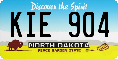 ND license plate KIE904
