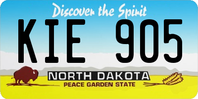 ND license plate KIE905