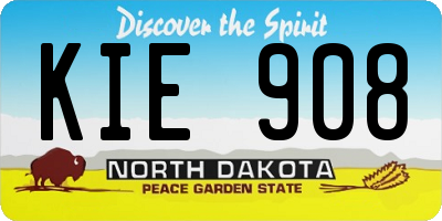 ND license plate KIE908