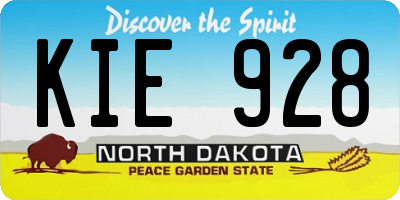 ND license plate KIE928
