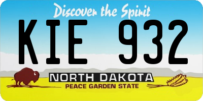 ND license plate KIE932