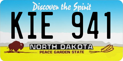 ND license plate KIE941