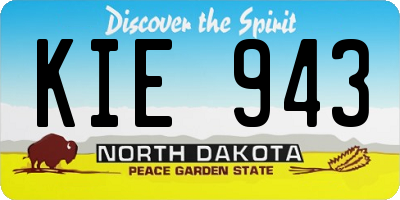 ND license plate KIE943