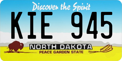 ND license plate KIE945