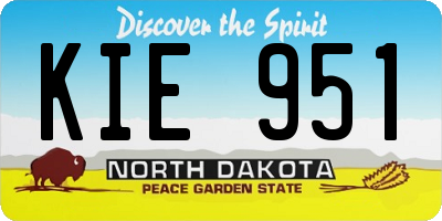 ND license plate KIE951