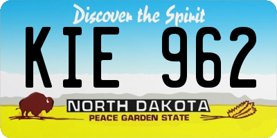 ND license plate KIE962