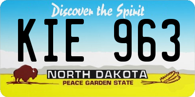 ND license plate KIE963