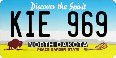 ND license plate KIE969