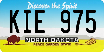 ND license plate KIE975