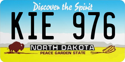 ND license plate KIE976
