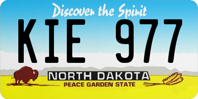 ND license plate KIE977