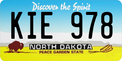 ND license plate KIE978