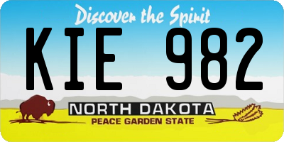 ND license plate KIE982