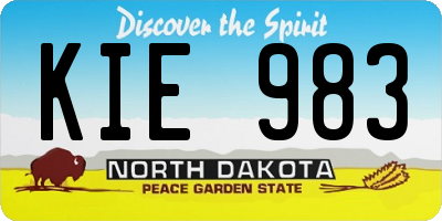 ND license plate KIE983